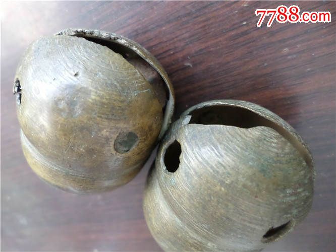 清代铜铃铛马帮土匪黄铜铃一对