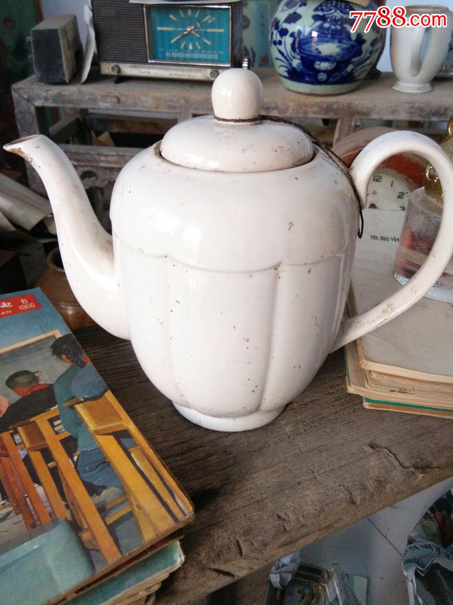 80年代茶壶,单色白瓷,本色白,八十年代(20世纪),壶,其他窑系【古汉