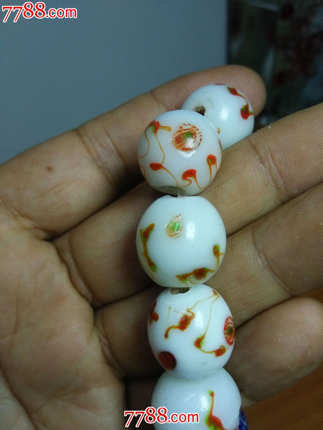 凤眼琉璃珠,琉璃珠/球,琉璃凤眼珠,年代不详,堆花_第8张_七七八八琉璃