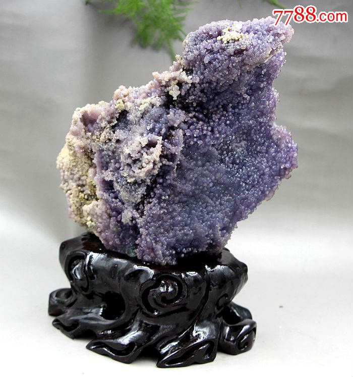 奇石头原石矿物晶体收藏级天然紫葡萄玛瑙观赏石葡萄玛瑙原石59