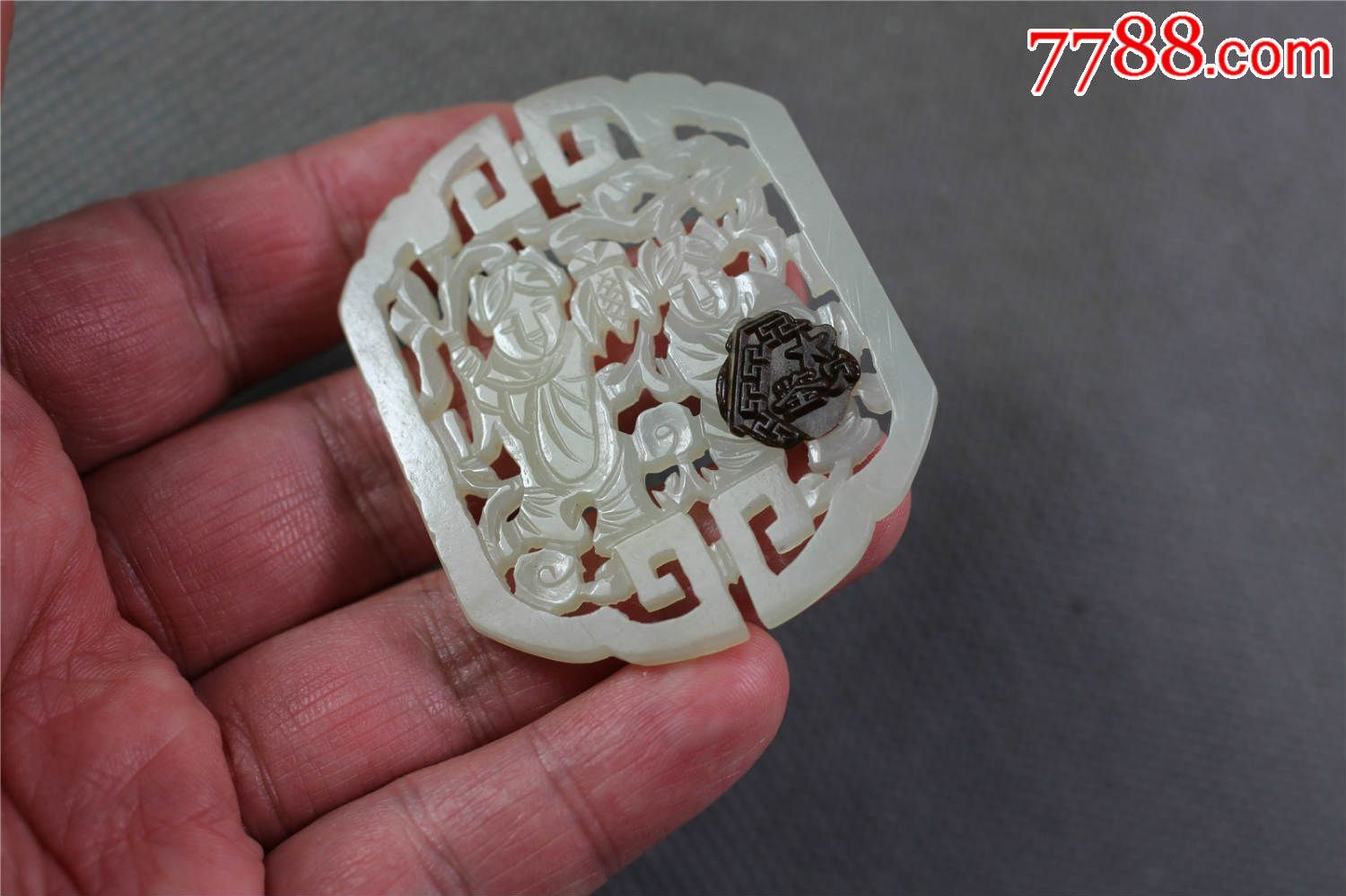 文物商店库存和合二仙玉牌