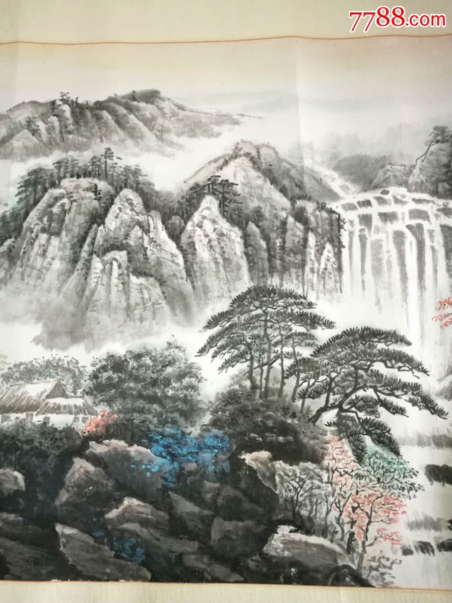 福建著名画家张子安山水镜片143x64_第3张_7788书画