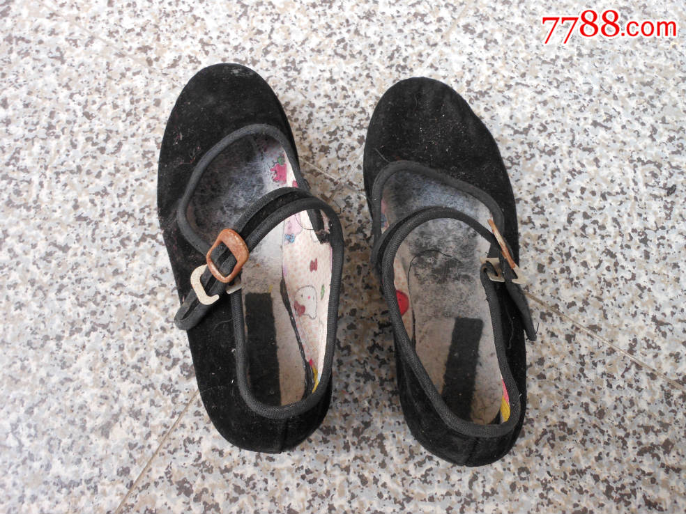 女童鞋旧鞋;老北京牌女童一带舞蹈鞋18码黑色