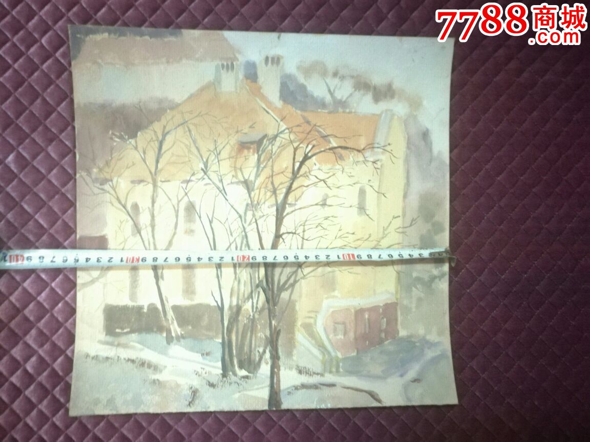 80年代手绘水粉画【建筑风景】