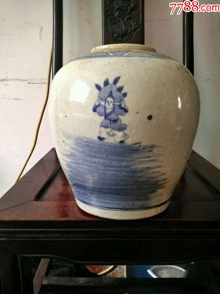 清代人物罐_青花瓷_辽中县【7788收藏__中国收藏热线】