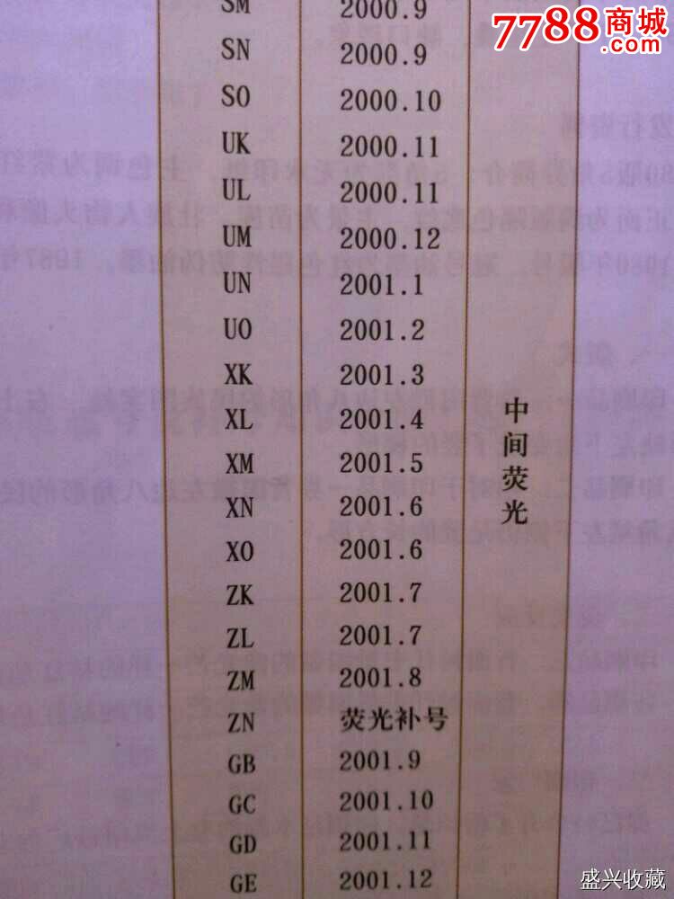 第四套8005中间萤光早期冠号一刀