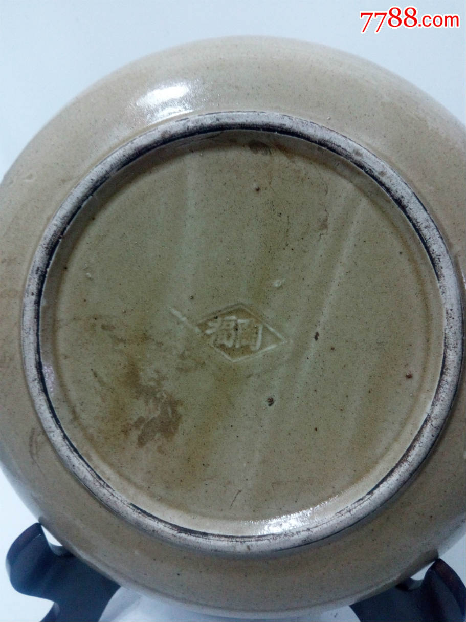 包老老瓷器专卖美品民国福陶漂亮青花瓷青花鲤鱼大鱼盘包老怀旧