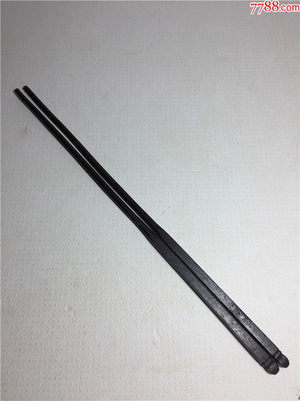 逸品文玩怀旧收藏老物件保真古玩清代铁筷子一双