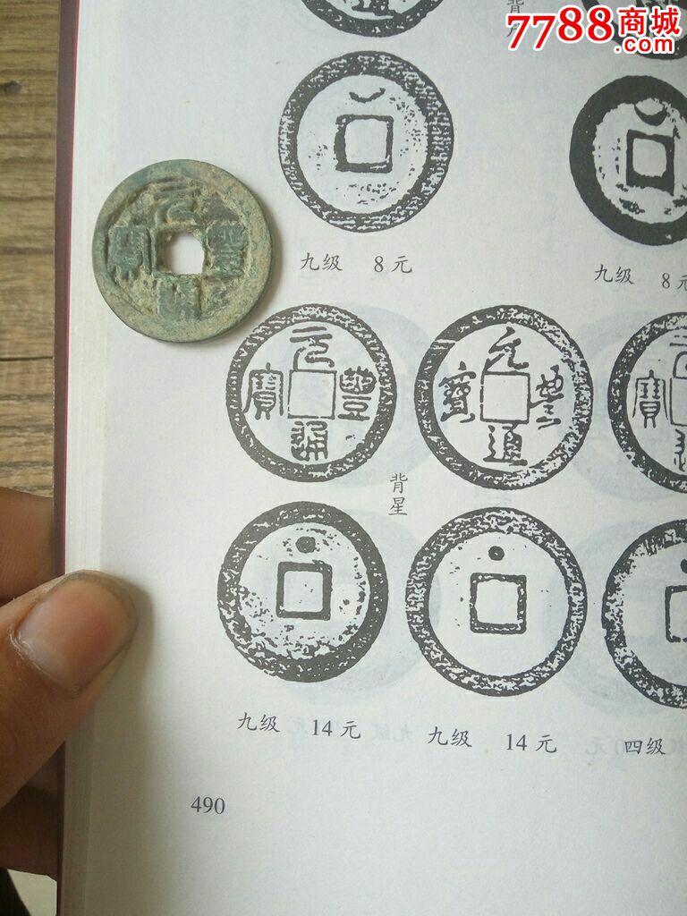 筒子开,美品篆书元丰通宝背上星,九级币