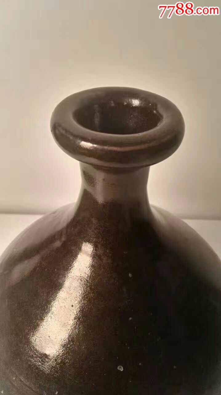 瓶玉壶春瓶黑釉瓷黑釉瓶