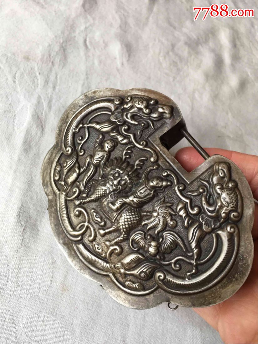 清代的大富贵银锁(瑞昌)古时的老店号制的_价格1280.