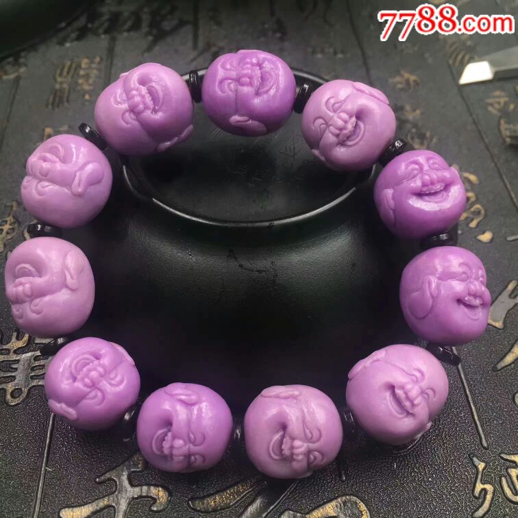 紫云母佛头手串