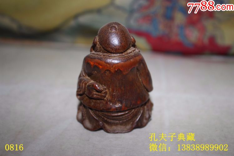 清代老竹雕竹根雕财神手把件全手工雕刻包浆厚重古玩收藏
