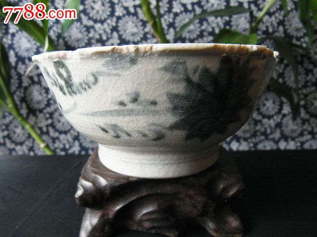 低价陈设文化艺术古玩收藏(古代瓷器明代青花碗残件标本)