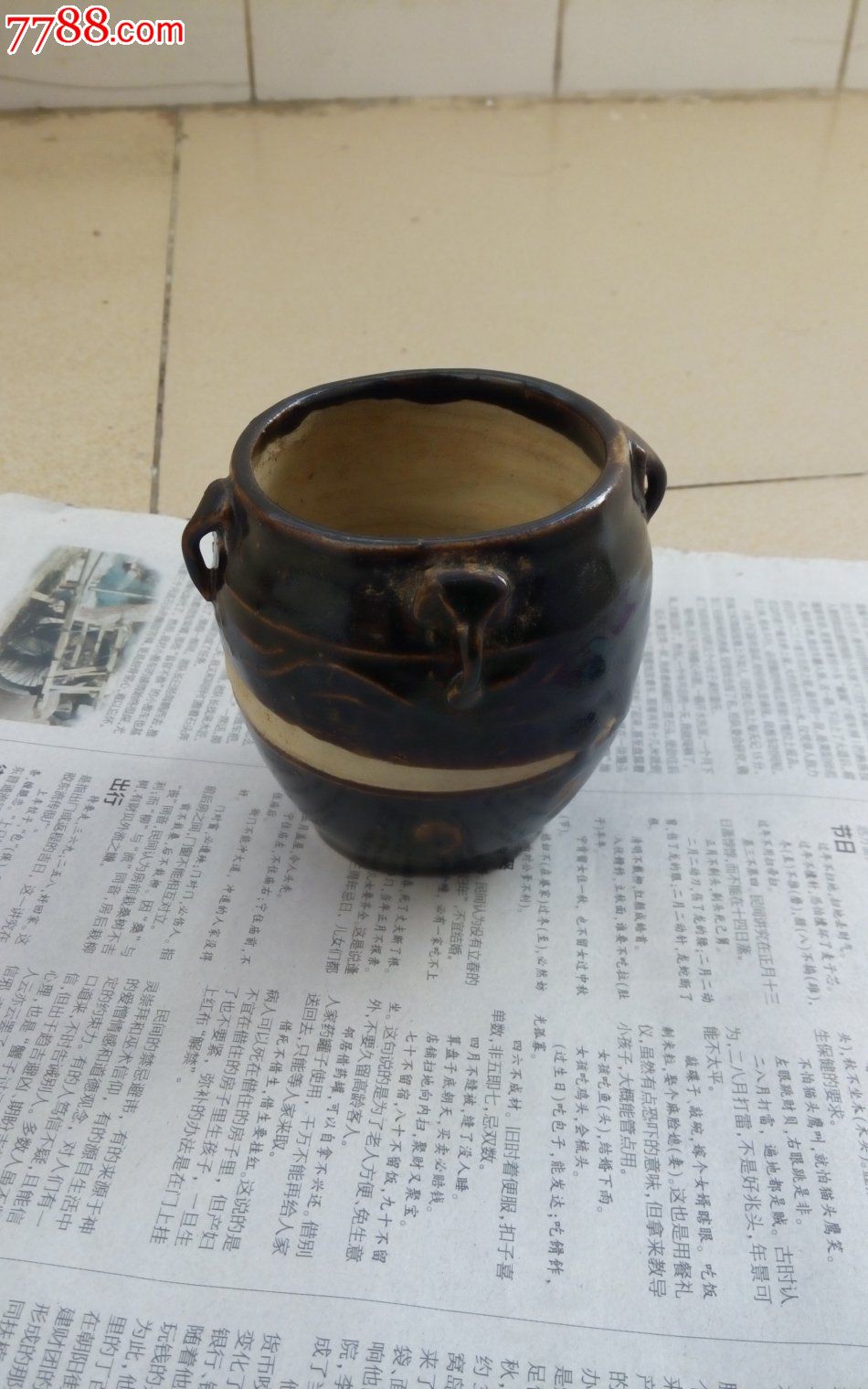 民国陶罐四耳陶罐旧陶器老陶罐子水罐民俗收藏品