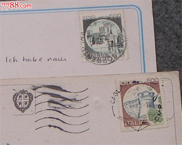 意大利普邮实寄片2枚-价格:3元-se28616326-明