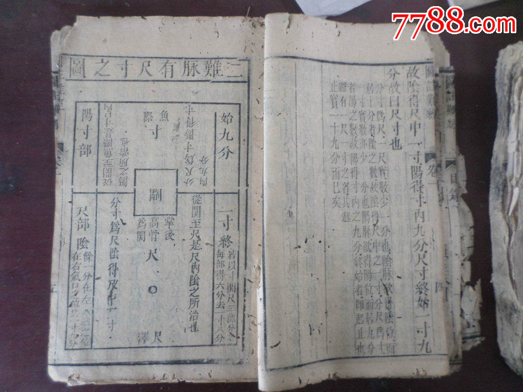 清代木刻16开的图注难经4卷4册一套一起拍了