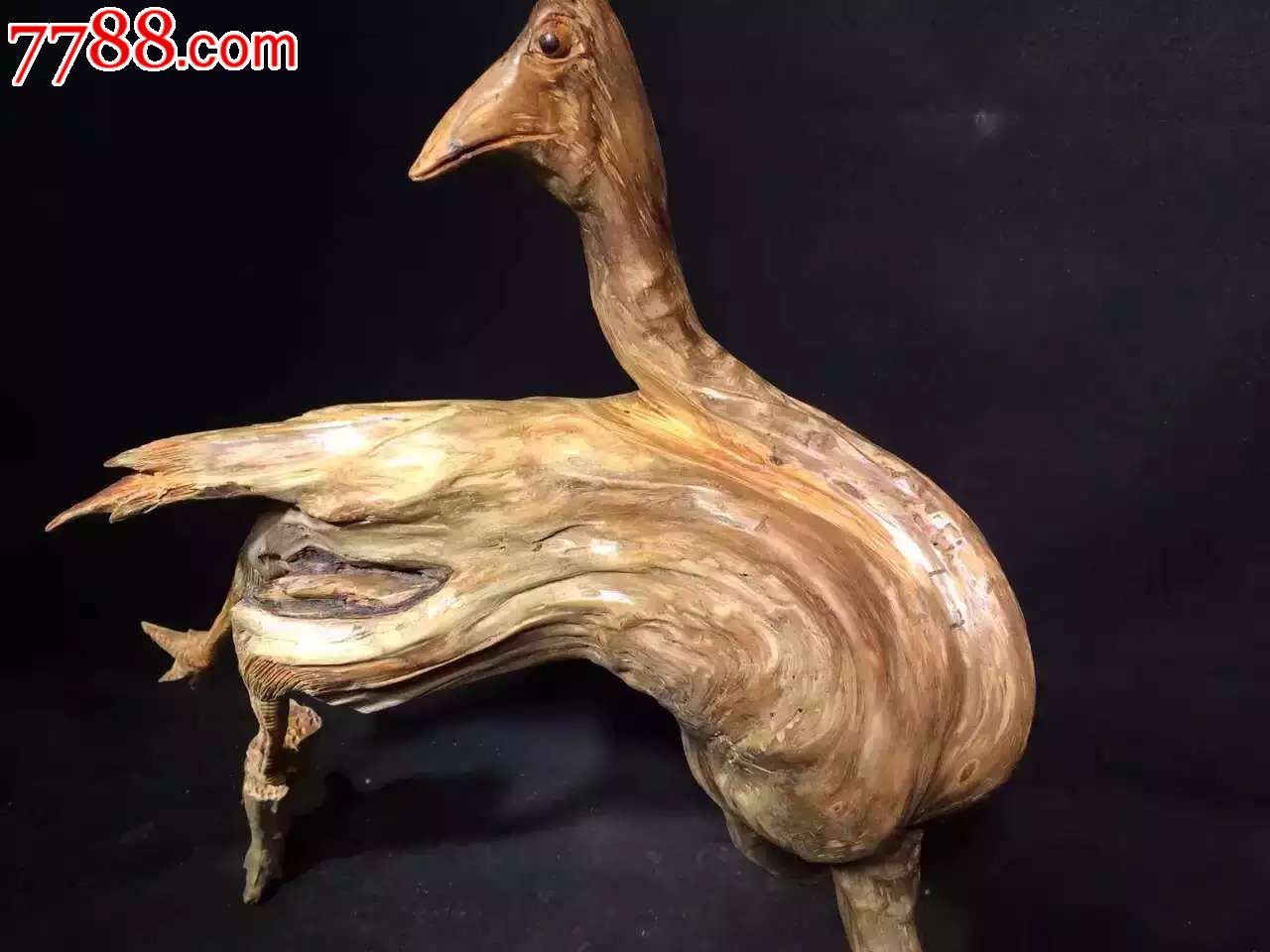 新品大鸵鸟造型相当的_木雕摆件_静缘木艺【7788收藏