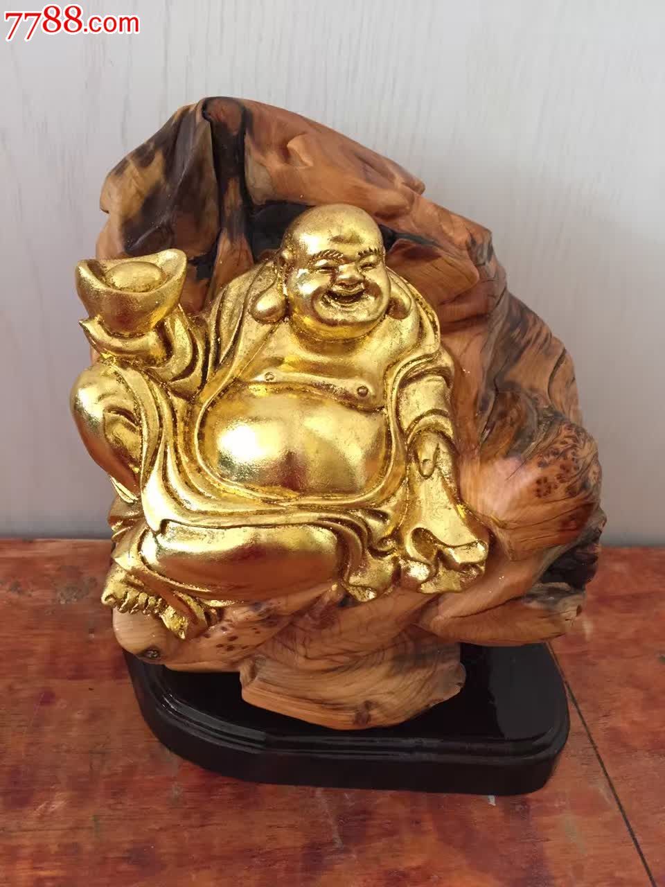 崖柏招财弥勒佛陈化度