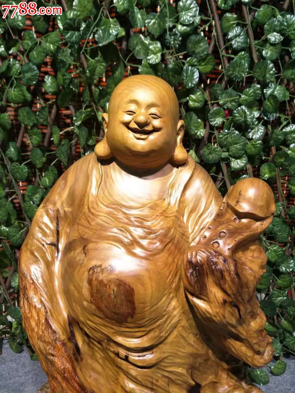 招财弥勒佛材料金丝楠