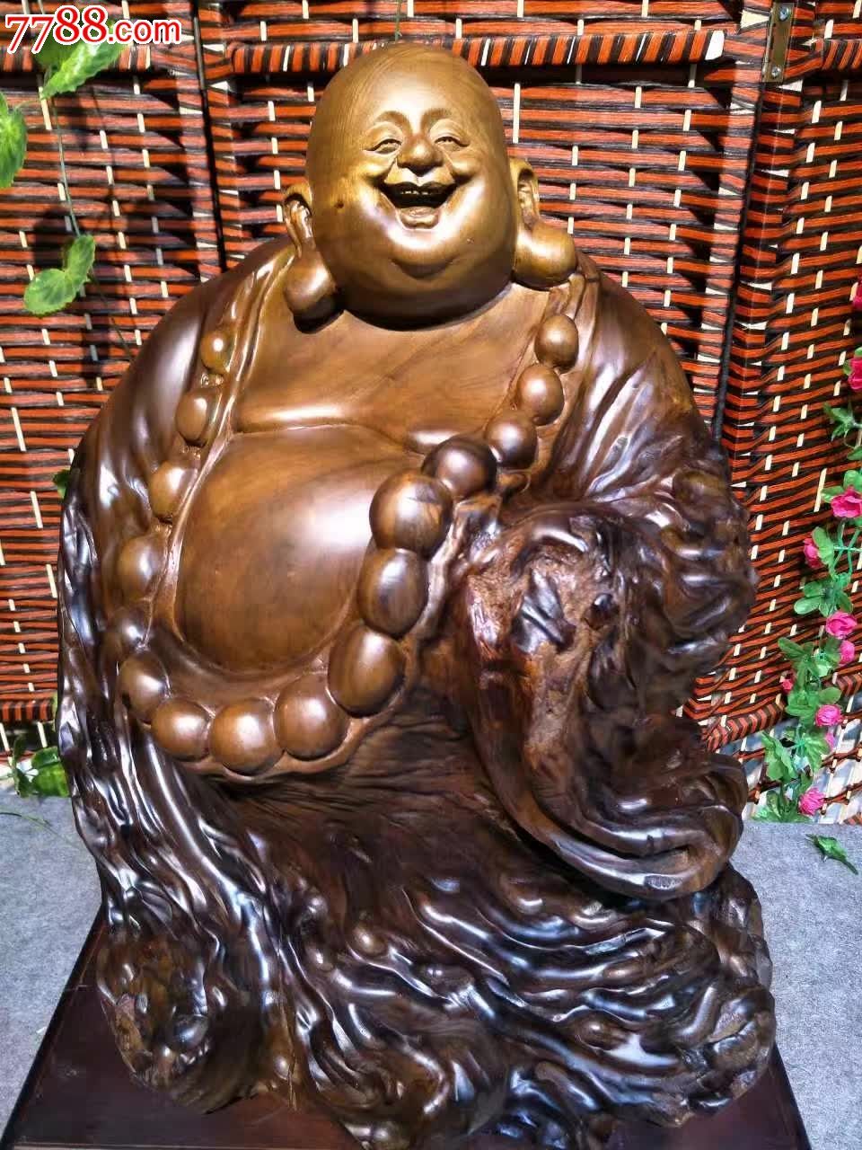 招财弥勒笑佛材料金丝
