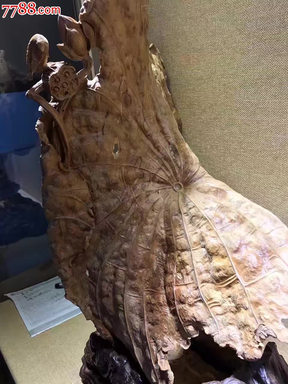 枯荷我愿为莲婷婷玉立,其他根雕/木雕,木艺文房,黑檀木,年代不详,雕法