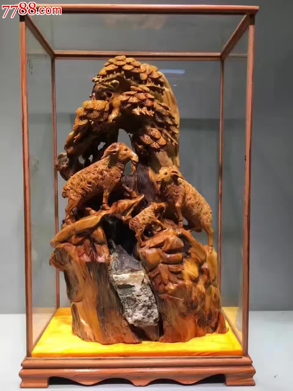 三羊开泰寓意三羊开泰_木雕摆件_工艺世家【7788收藏__中国收藏热线】