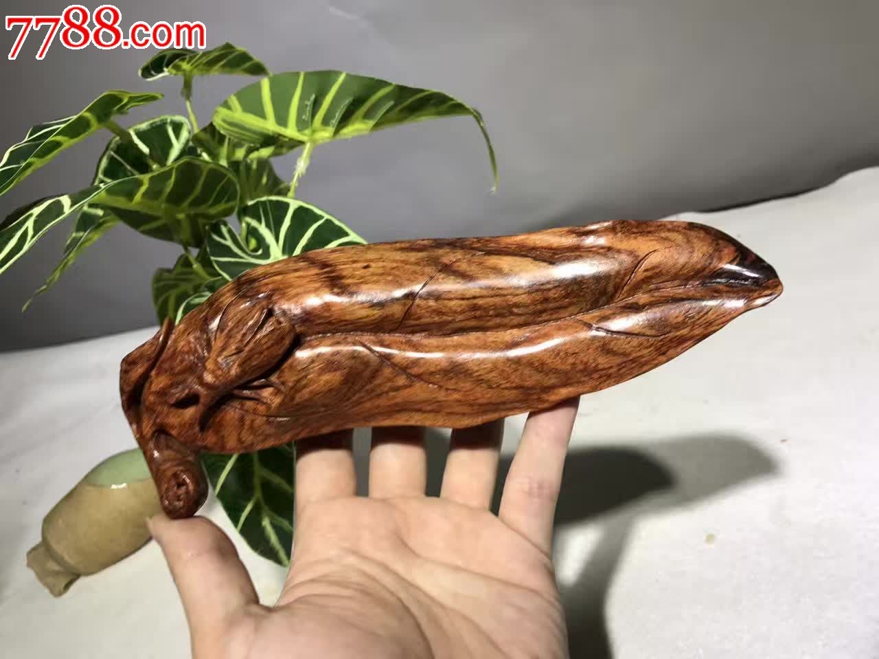 黄花梨叶子手把件美出-价格:479元-se45437237-木雕