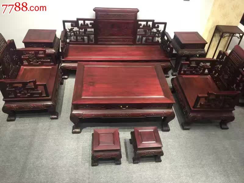 血檀沙发八件套_其他木艺家具_万年红金丝楠木【7788