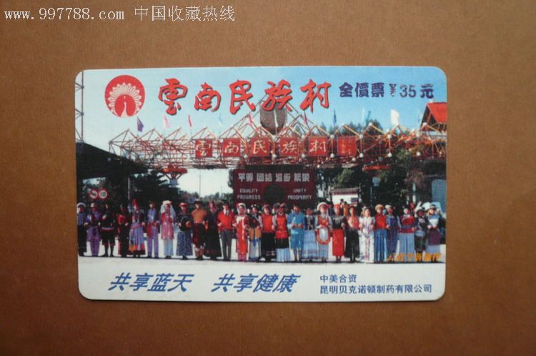 云南民族村门票卡