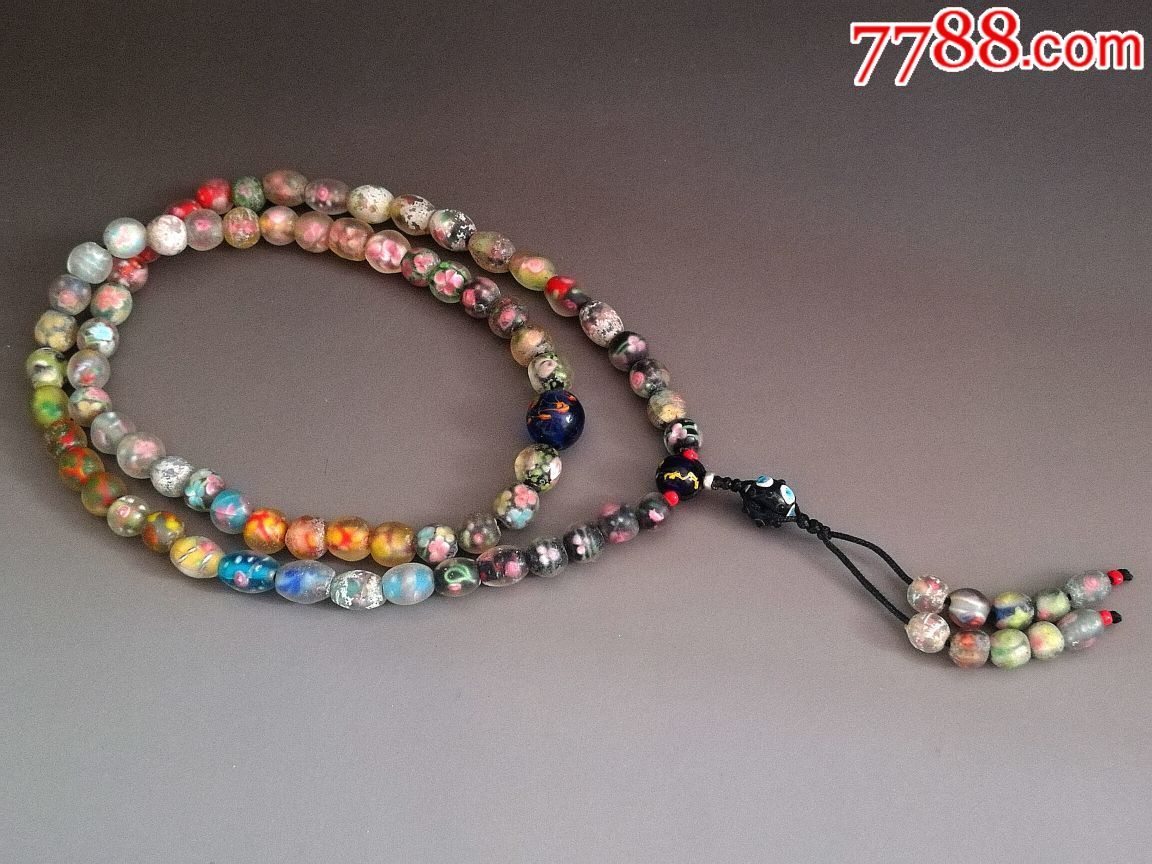 清代内套花等多种老琉璃珠70颗-au15633793-其他手串/佛珠-加价-7788