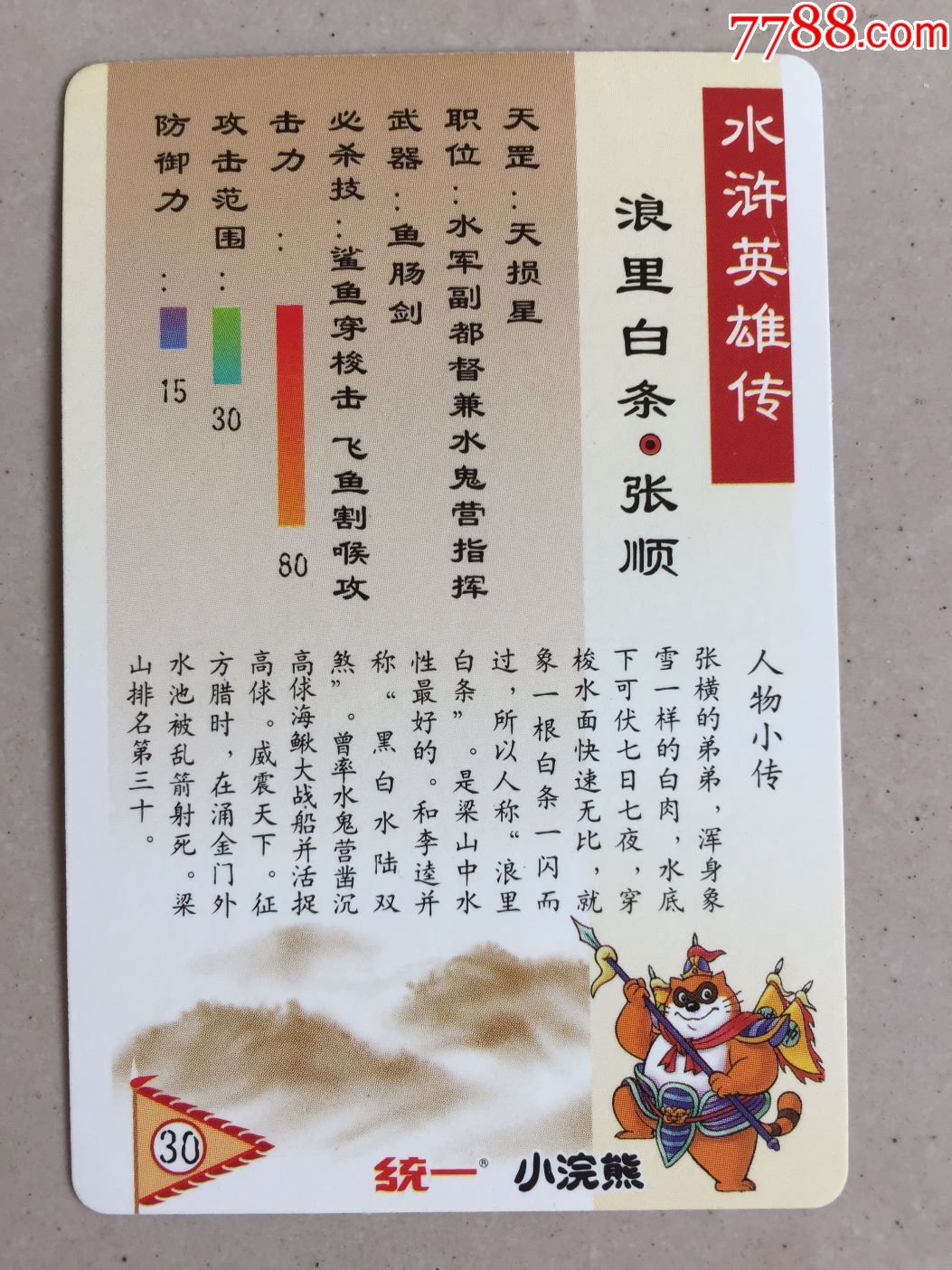 统一水浒—张顺软闪卡