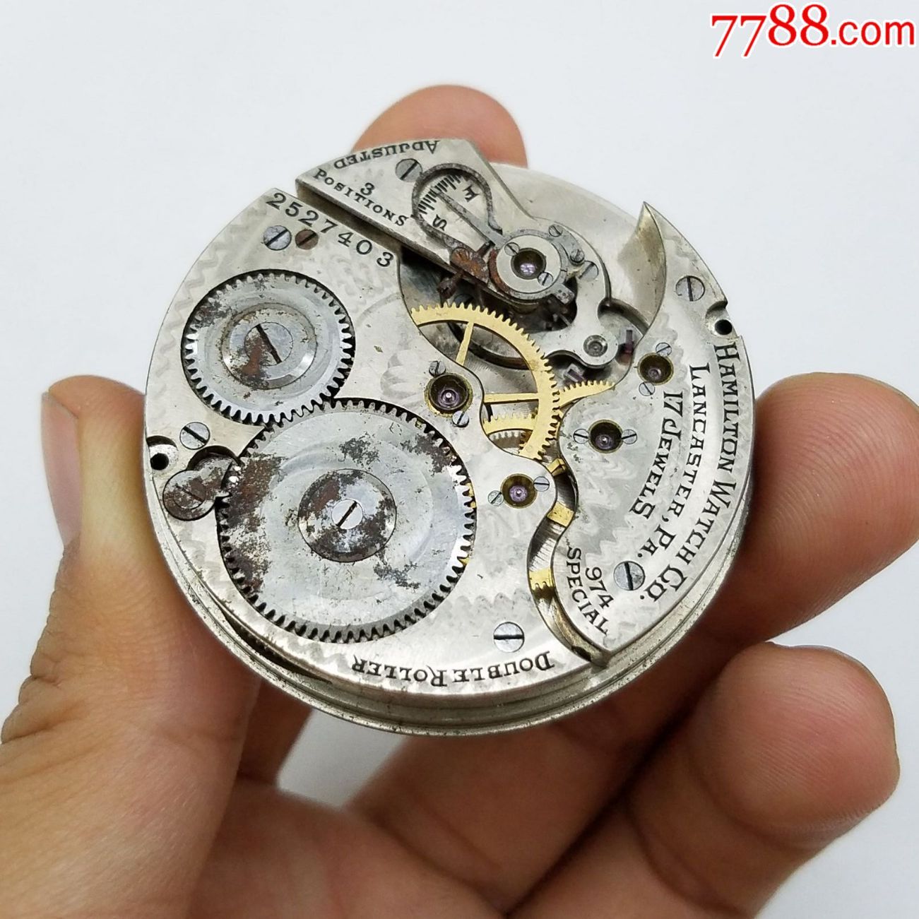 汉米尔顿怀表机芯【17钻雕花精磨机芯】【配件拍卖】
