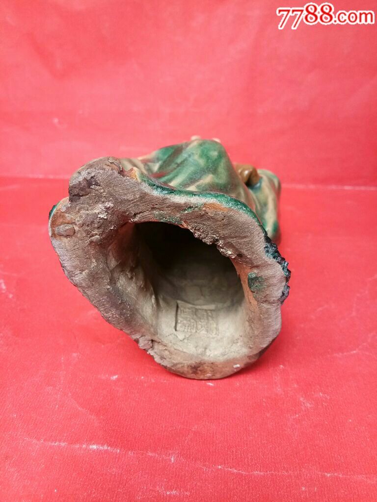 全品相民国石湾窑名家苏秀兰手捏人物陶雕(有印鉴)