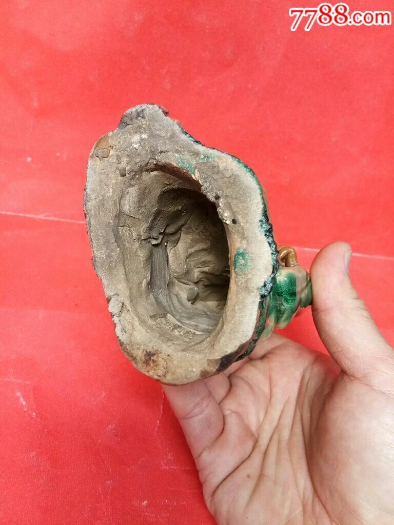 全品相民国石湾窑名家苏秀兰手捏人物陶雕(有印鉴)