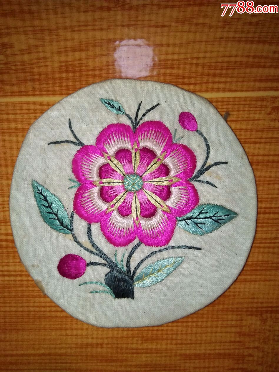 花鸟图案绣片(纯手工制作,保真包老)_价格10元【凤翔古玩店】_第1张