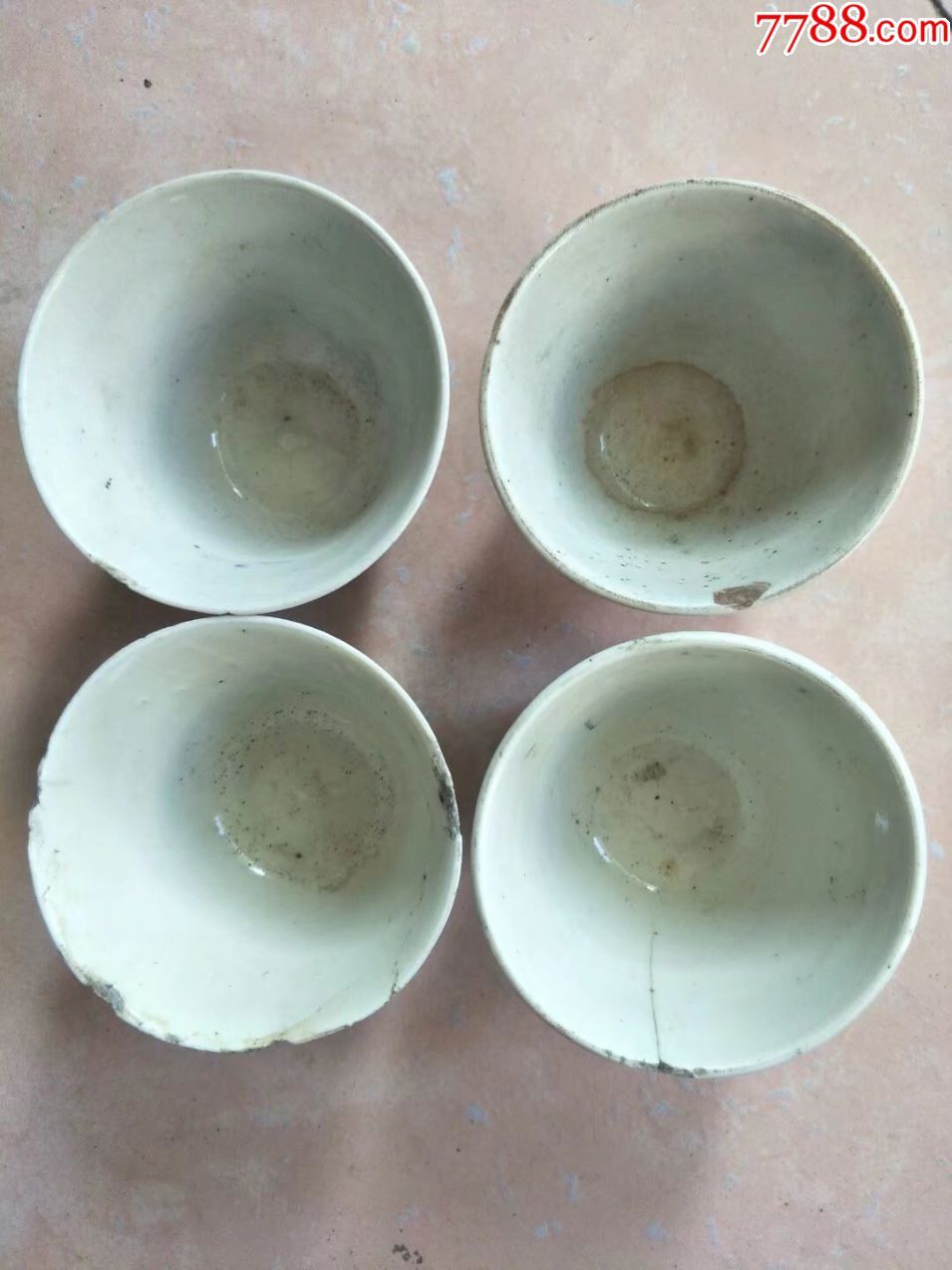 老手绘茶碗四个