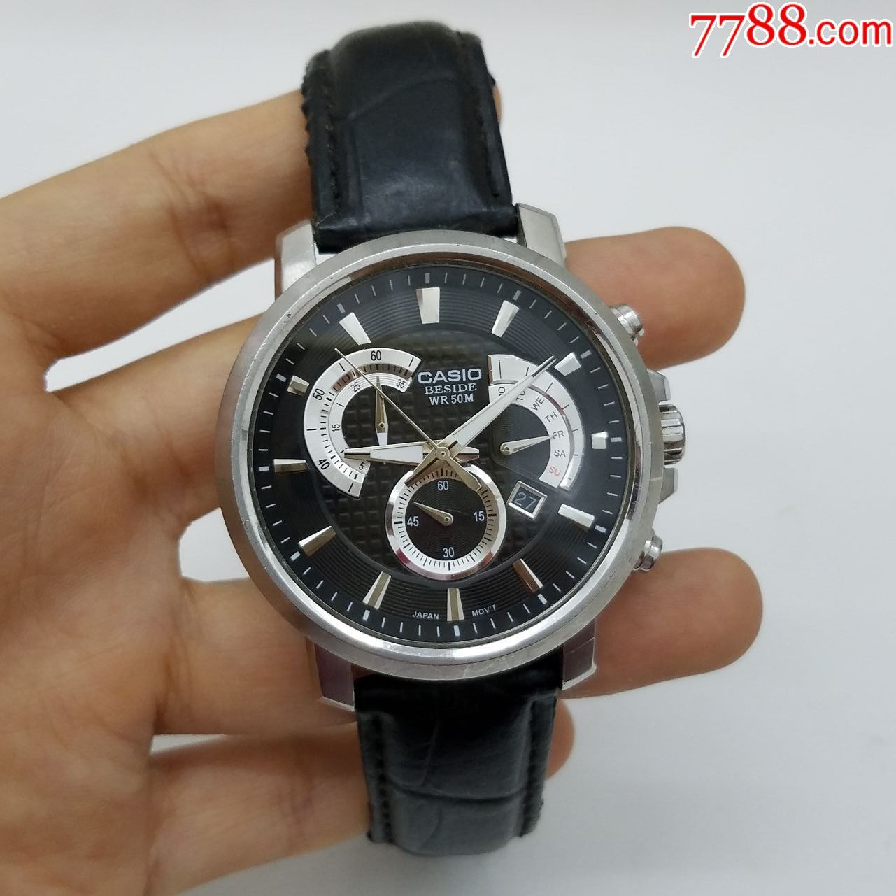 日本卡西欧beside系列电子计时男表【表盘新净】【走时正常,计时正常
