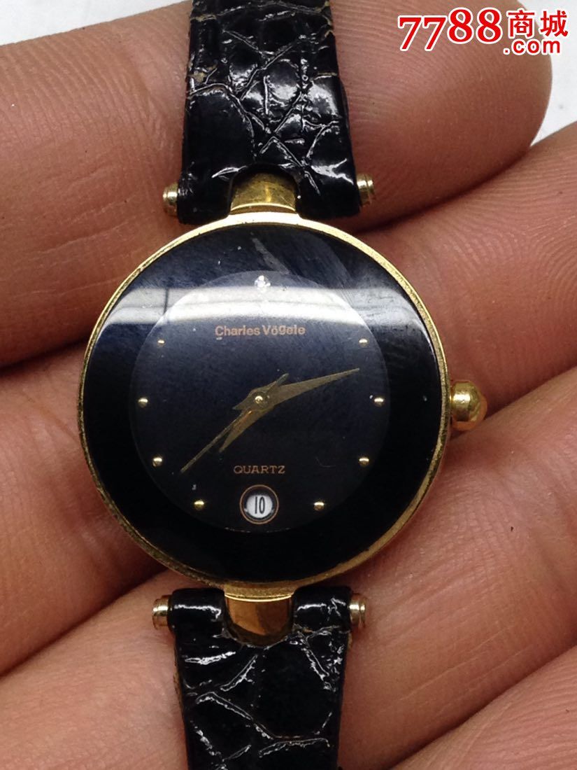 美品7钻charlesvogele女士石英腕表