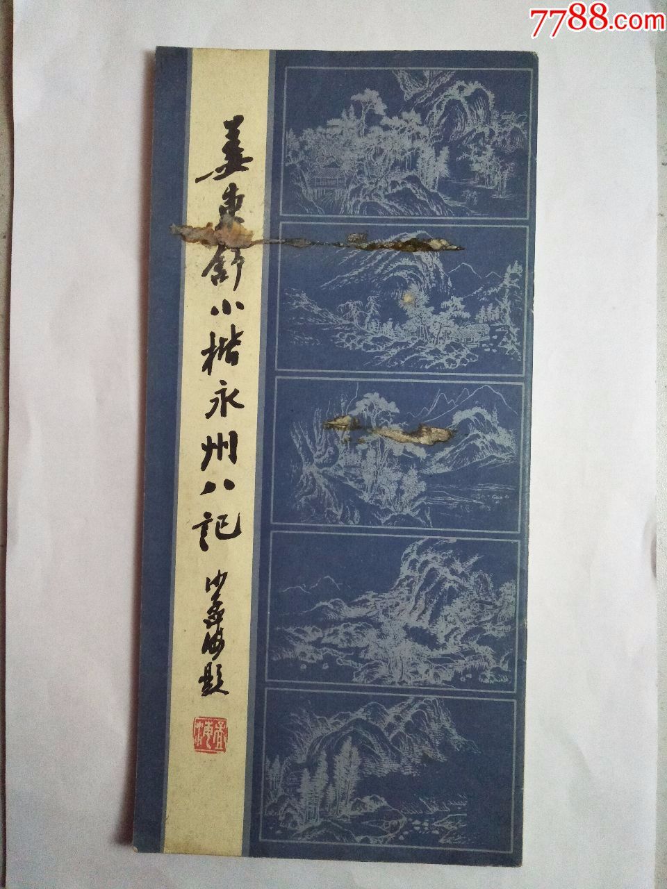 姜东舒小楷永州八记,序的背景是杭州名景点的插图