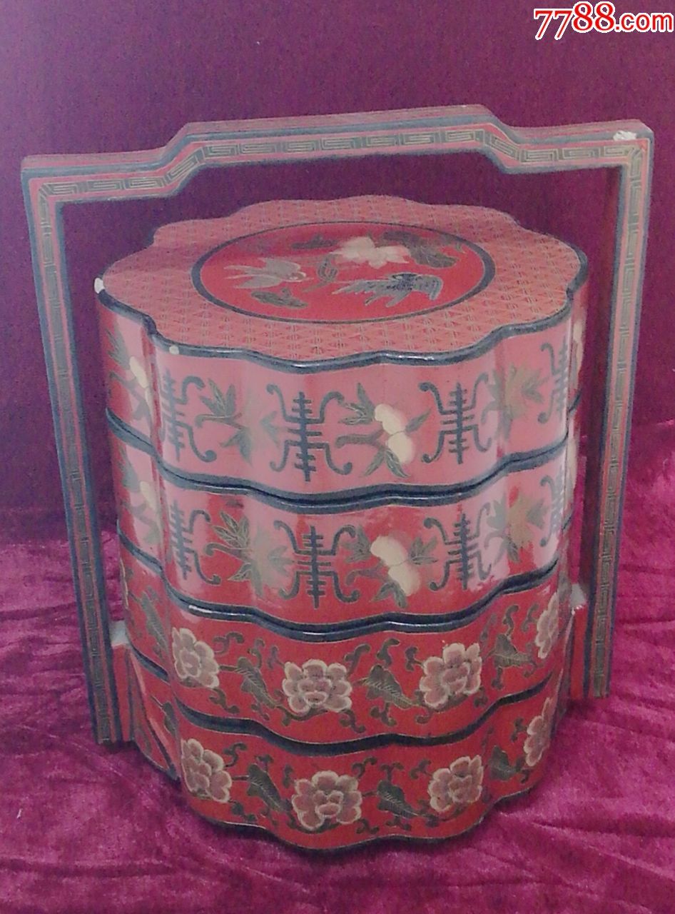 多层花瓣式满彩描金漆匣-au16121648-漆盒-加价-77