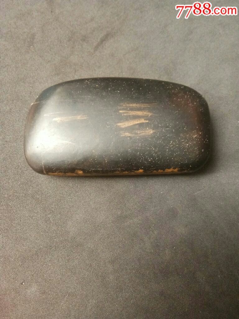 光滑漂亮旁边有花纹图案墨石(试金石)_其他奇石/岩石