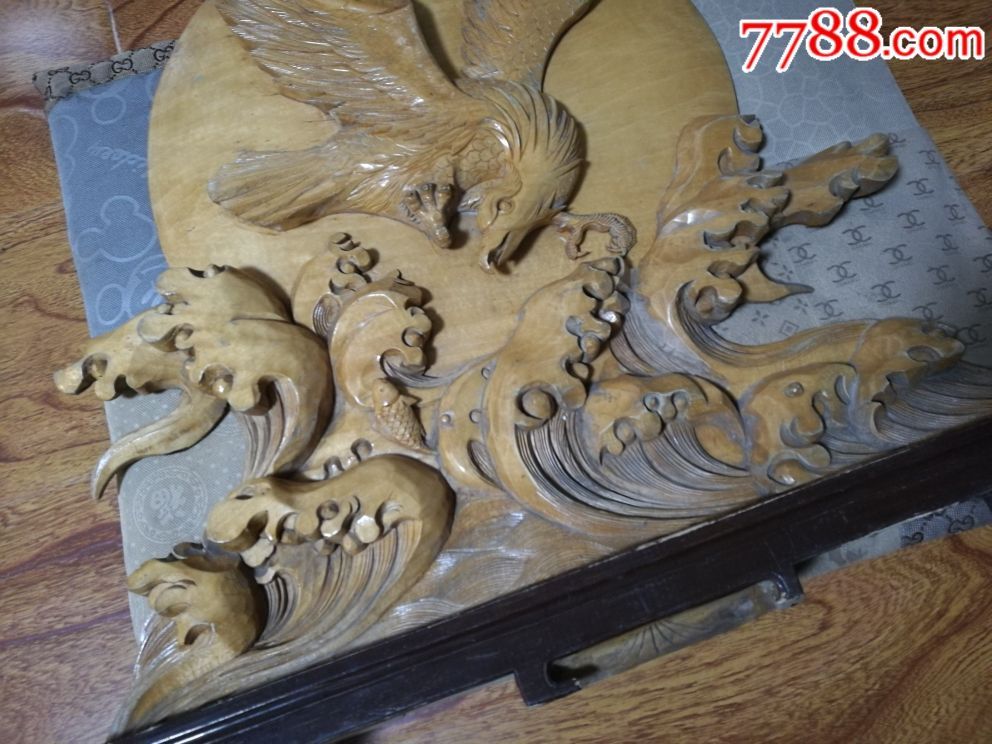 鹰踏浪花-au16183352-其他根雕/木雕-加价-7788收藏__中国收藏热线