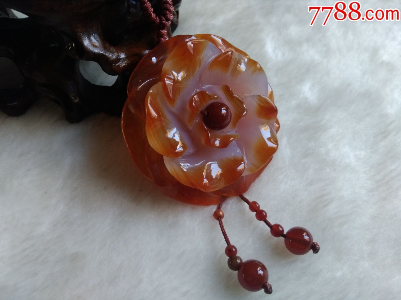 542厘米红玛瑙花项链