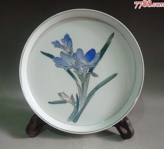 景德镇艺术瓷厂/釉上彩/描金兰花托盘