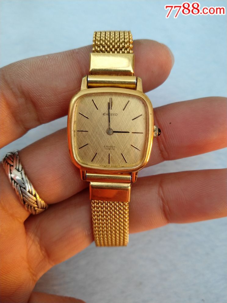 西铁城18k包金exceed系列8钻机芯女表故障品-au16435800-手表/腕表