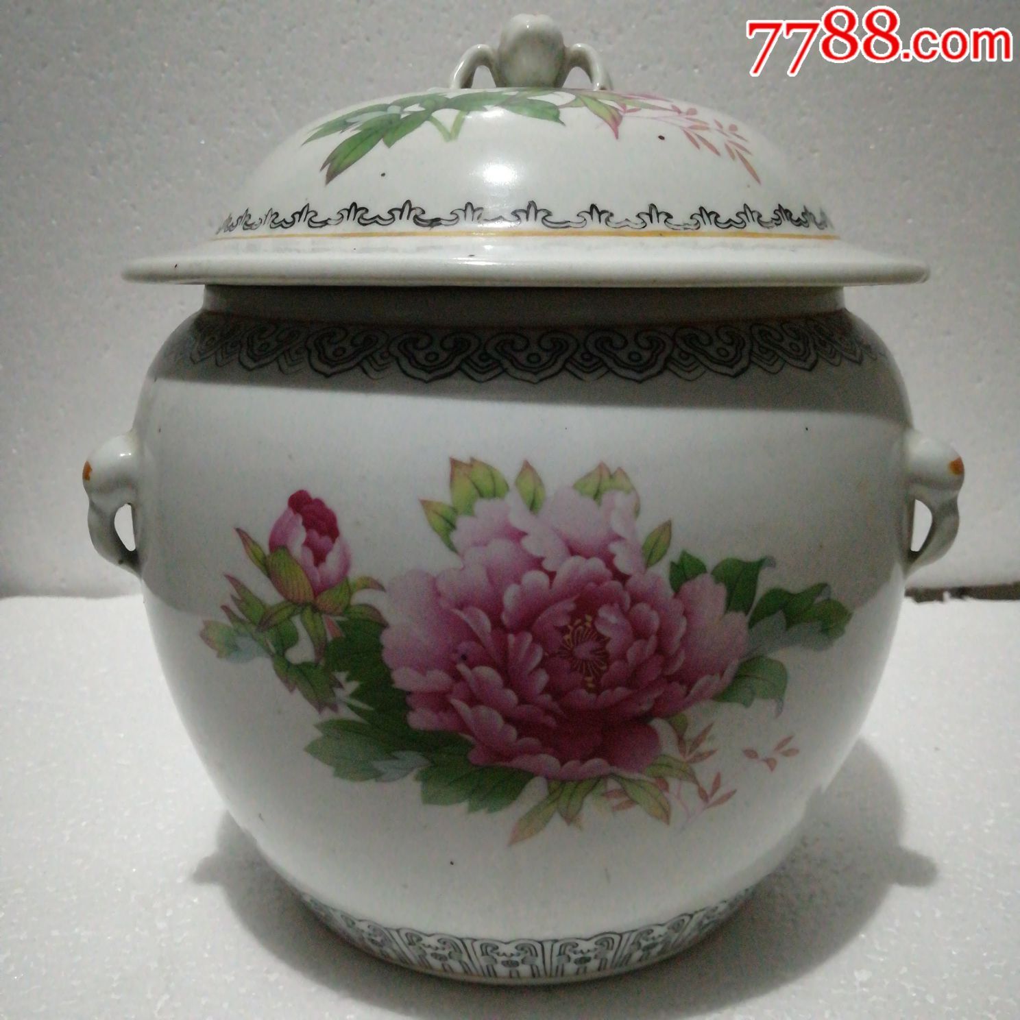 全品江西余江出品大花卉大粥罐