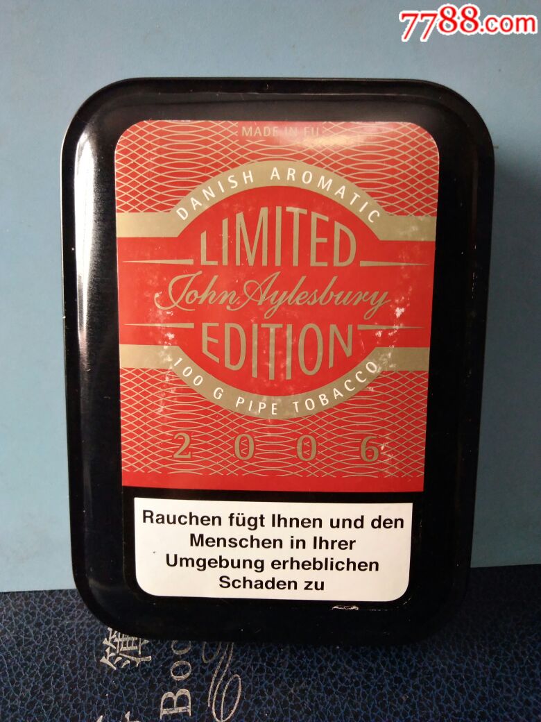 艾尔斯伯里2006限量版烟斗丝100克丹麦芳香欧盟红黑铁烟盒