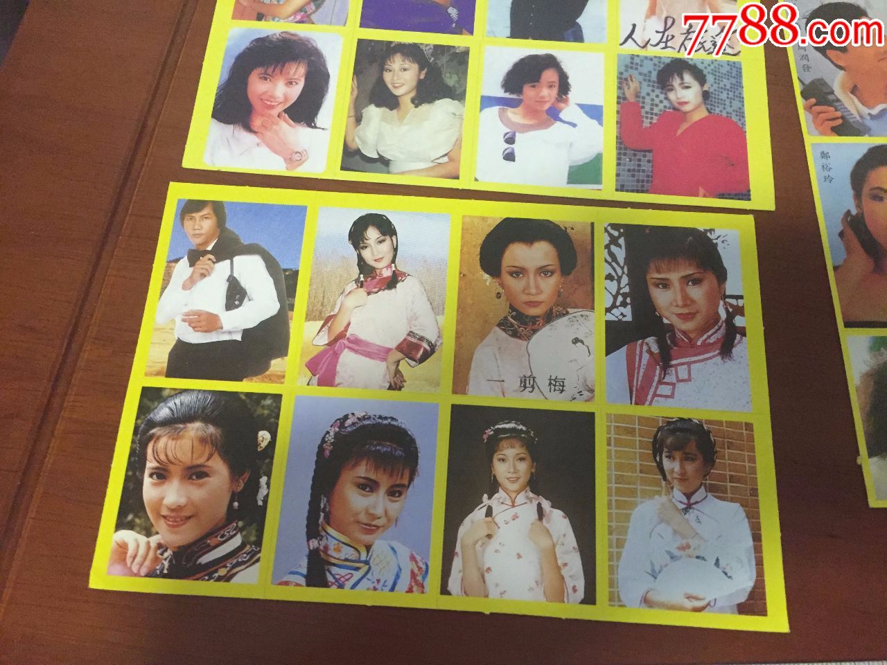 80年代小版明星怀旧不干胶贴纸贴画3张