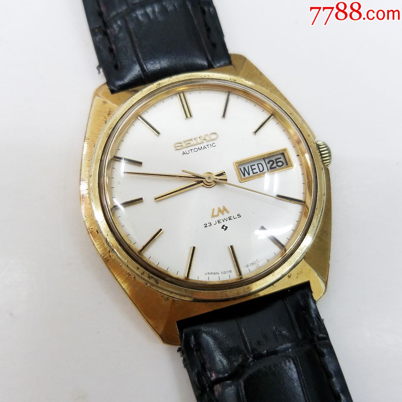 【美品纪念表!包金】日本精工lm系列自动机械男表【5606a金套筒机芯】